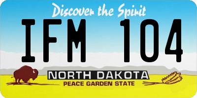 ND license plate IFM104