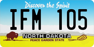 ND license plate IFM105