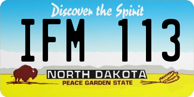ND license plate IFM113