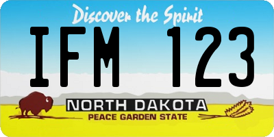 ND license plate IFM123