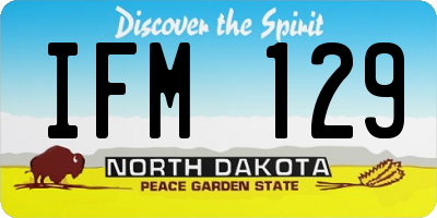ND license plate IFM129