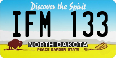 ND license plate IFM133