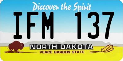 ND license plate IFM137