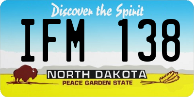 ND license plate IFM138