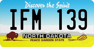 ND license plate IFM139