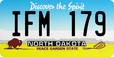 ND license plate IFM179