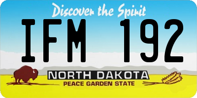 ND license plate IFM192