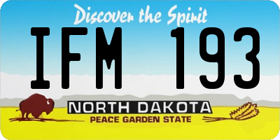 ND license plate IFM193