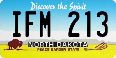 ND license plate IFM213