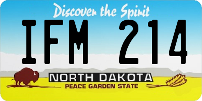 ND license plate IFM214
