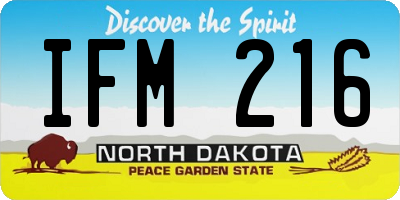 ND license plate IFM216
