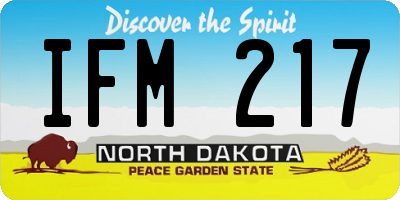 ND license plate IFM217