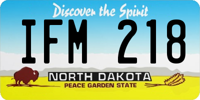ND license plate IFM218