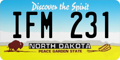 ND license plate IFM231