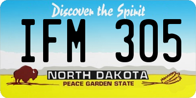 ND license plate IFM305