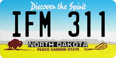 ND license plate IFM311