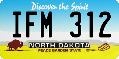 ND license plate IFM312