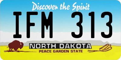 ND license plate IFM313