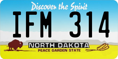 ND license plate IFM314