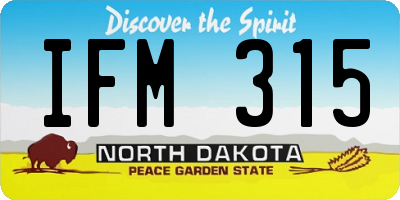 ND license plate IFM315