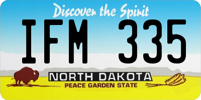 ND license plate IFM335