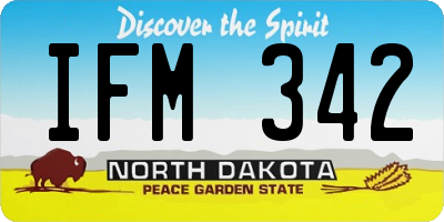 ND license plate IFM342