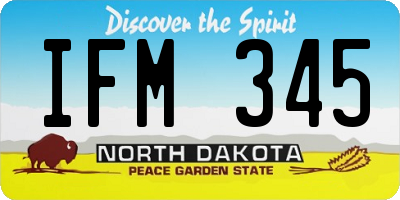 ND license plate IFM345