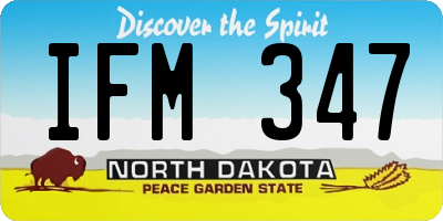ND license plate IFM347