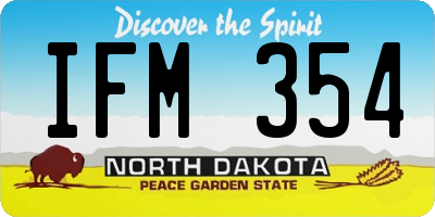ND license plate IFM354