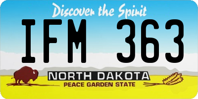 ND license plate IFM363