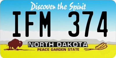 ND license plate IFM374