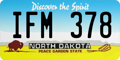 ND license plate IFM378