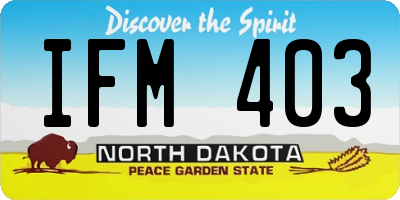ND license plate IFM403