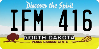 ND license plate IFM416