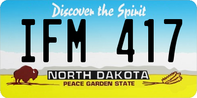 ND license plate IFM417