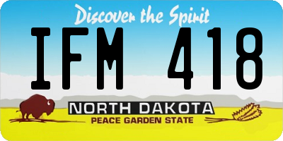 ND license plate IFM418