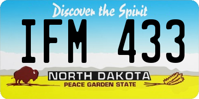 ND license plate IFM433