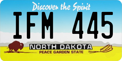 ND license plate IFM445