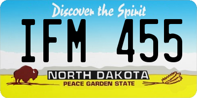 ND license plate IFM455