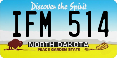 ND license plate IFM514