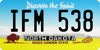 ND license plate IFM538