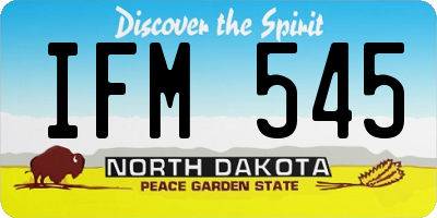 ND license plate IFM545