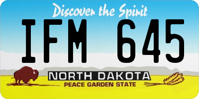 ND license plate IFM645