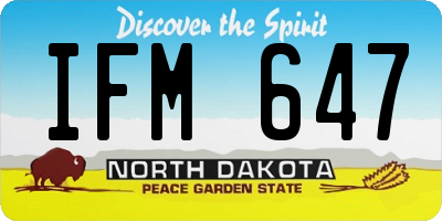 ND license plate IFM647