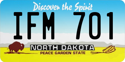 ND license plate IFM701