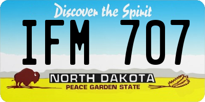 ND license plate IFM707
