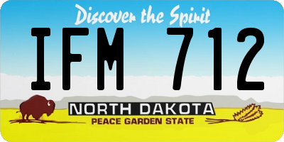 ND license plate IFM712