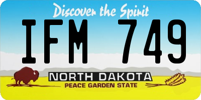 ND license plate IFM749