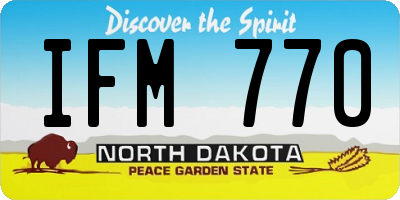 ND license plate IFM770