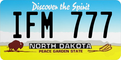 ND license plate IFM777